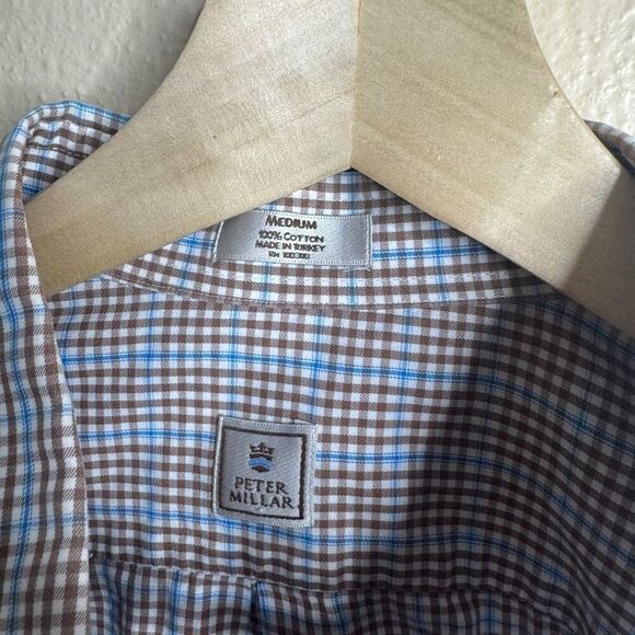 Peter Millar Shirt Mens Medium Button Up Long Sleeve Plaid Classic Casual - Picture 8 of 10